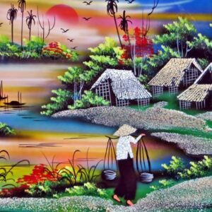 Tranh dán tường họa tiết đồng quê mẫu 7