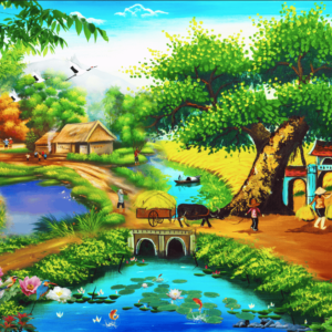 Tranh dán tường họa tiết đồng quê mẫu 8