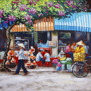 Tranh dán tường chủ đề Hà Nội mẫu 8