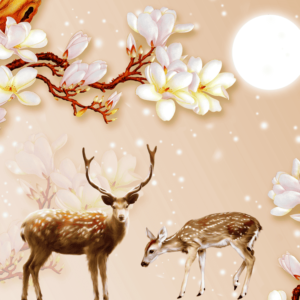 Tranh dán tường họa tiết indochine mẫu 10