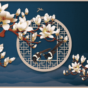 Tranh dán tường họa tiết indochine mẫu 11