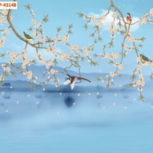 Tranh dán tường họa tiết indochine mẫu 3