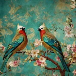 Tranh dán tường họa tiết indochine mẫu 4