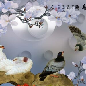 Tranh dán tường họa tiết indochine mẫu 6