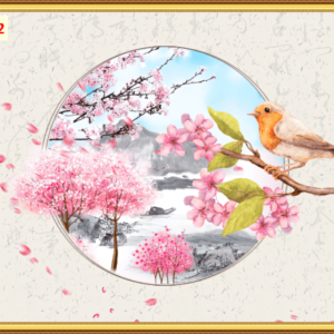 Tranh dán tường họa tiết indochine mẫu 9