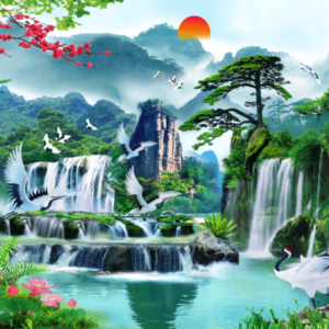 Tranh dán tường chủ đề sơn thủy mẫu 12