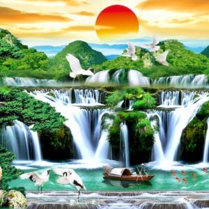 Tranh dán tường chủ đề sơn thủy mẫu 13