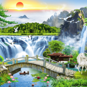 Tranh dán tường chủ đề sơn thủy mẫu 2