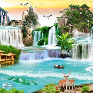 Tranh dán tường chủ đề sơn thủy mẫu 5