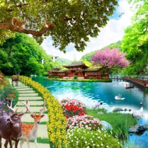 Tranh dán tường chủ đề sơn thủy mẫu 9