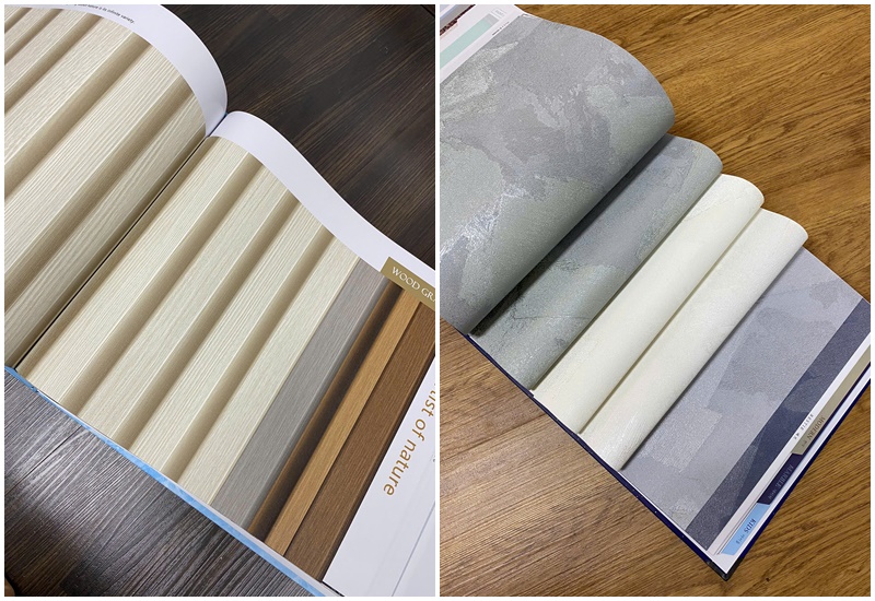 Giấy dán tường họa tiết 1 màu vân vải